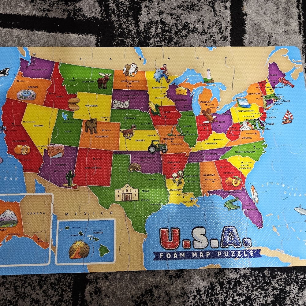 Educational USA Foam Map Puzzle - Multicolor